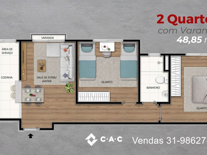 Lançamento de apartamento 2 quartos com sacada   em Nova Lima cód. 0002